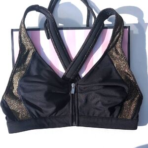 Victoria Secret Black and Gold Women's Sports Bra Size S/P